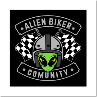 ALIEN BIKER Posters and Art